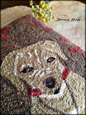 Oliver James Frost Yellow Labrador Retriever Primitive Punch Needle Embroidery Pattern