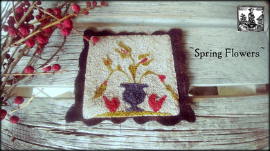 Spring Flowers Primitive Punch Needle Pattern