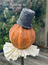 SPUN COTTON PUMPKIN FOLKE ~ on antique oil cans