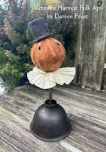 SPUN COTTON PUMPKIN FOLKE ~ on antique oil cans