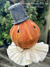 SPUN COTTON PUMPKIN FOLKE ~ on antique oil cans