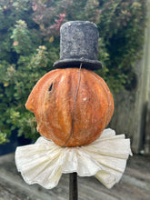 SPUN COTTON PUMPKIN FOLKE ~ on antique oil cans