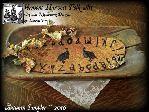 Autumn Sampler Primitive Punch Needle Embroidery Pattern