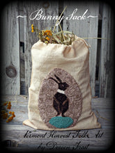 Spring Bunny Sacks ~  Primitive Double Punch Needle Embroidery Pattern