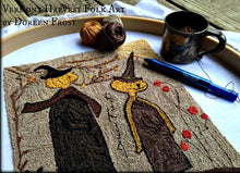 October Stroll ~  Primitive Punch Needle Embroidery Pattern