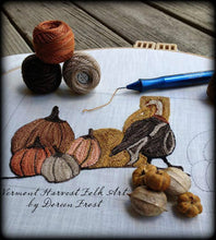 Harvest Thyme In Olde New England ~  Primitive Punch Needle Embroidery Pattern