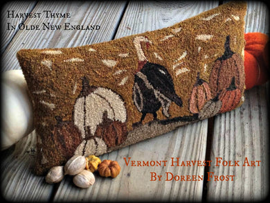 Harvest Thyme In Olde New England ~  Primitive Punch Needle Embroidery Pattern