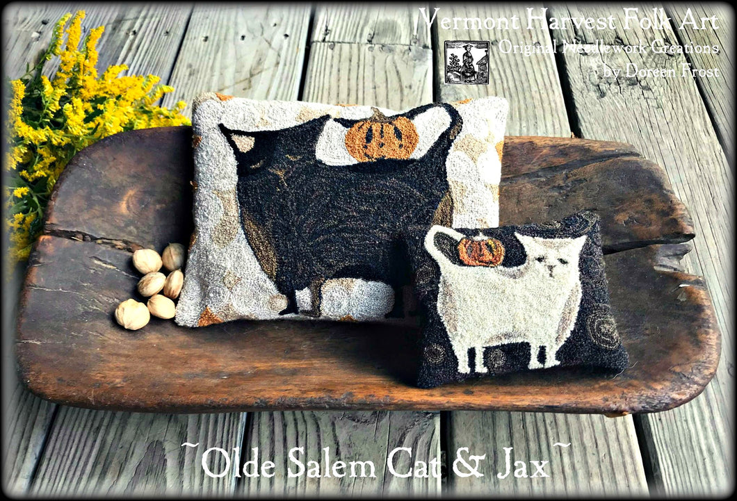 Olde Salem Cat & Jax Double Punch Needle Embroidery Pattern