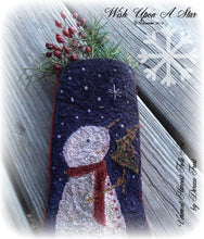 Wish Upon A Star Christmas Stocking ~  Primitive Punch Needle Embroidery Pattern